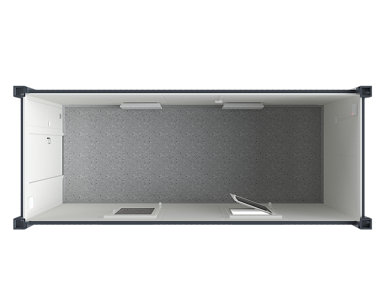 7×3.2m Glass Container, 3 glass walls