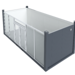 7×3.2m Glass Container, 1 glass wall