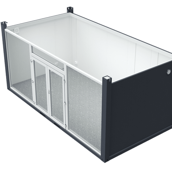 6×3.2m Glass Container, 1 glass wall