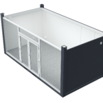 6×3.2m Glass Container, 1 glass wall